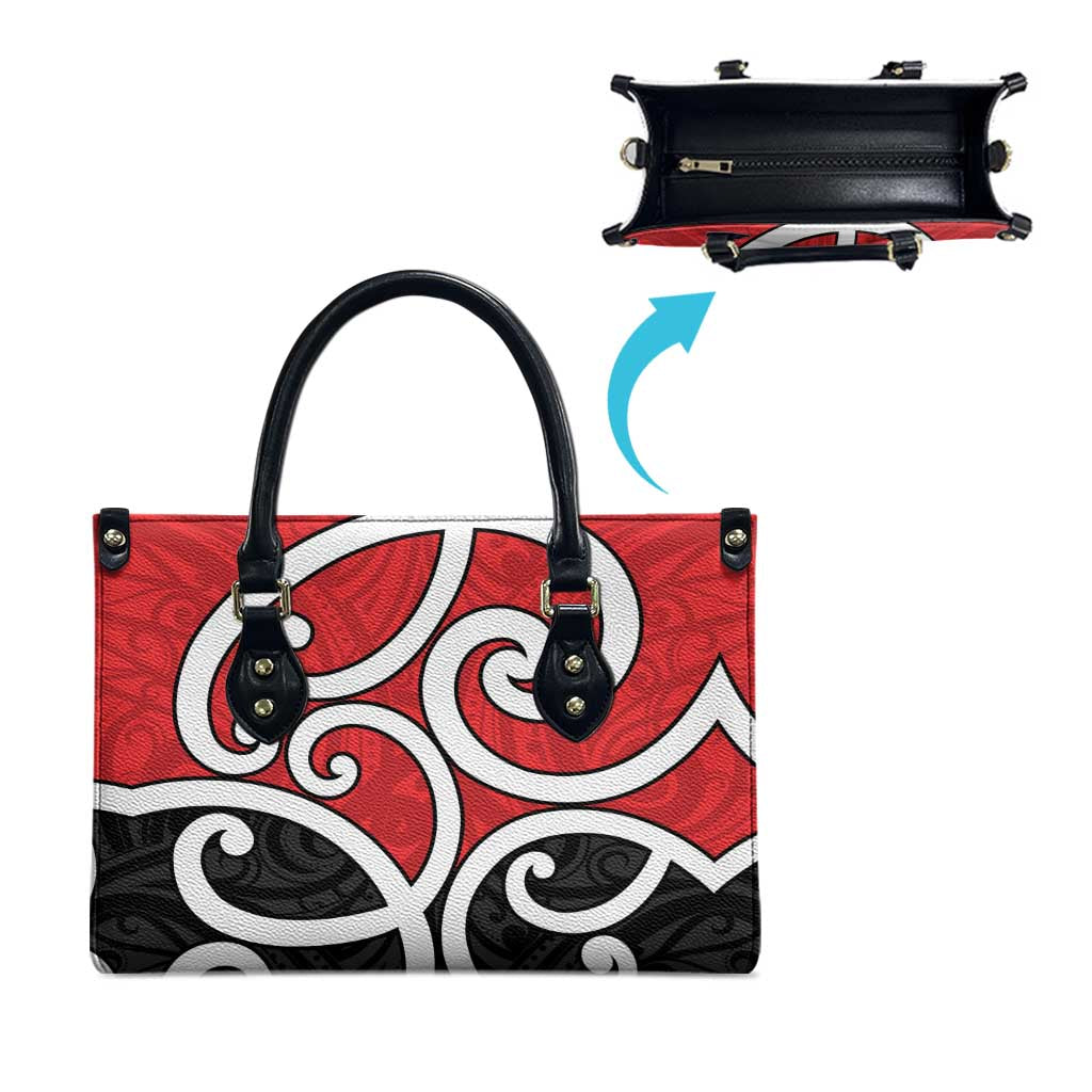 New Zealand Leather Bag Maori Koru Tino Rangatiratanga Color LT14 - Polynesian Pride