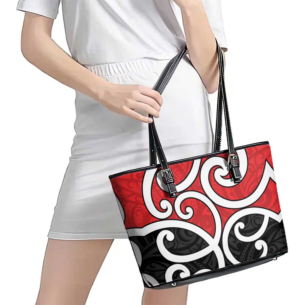 New Zealand Leather Tote Bag Maori Koru Tino Rangatiratanga Color LT14 - Polynesian Pride