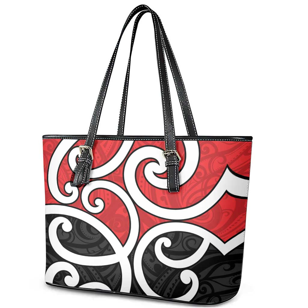 New Zealand Leather Tote Bag Maori Koru Tino Rangatiratanga Color LT14 - Polynesian Pride