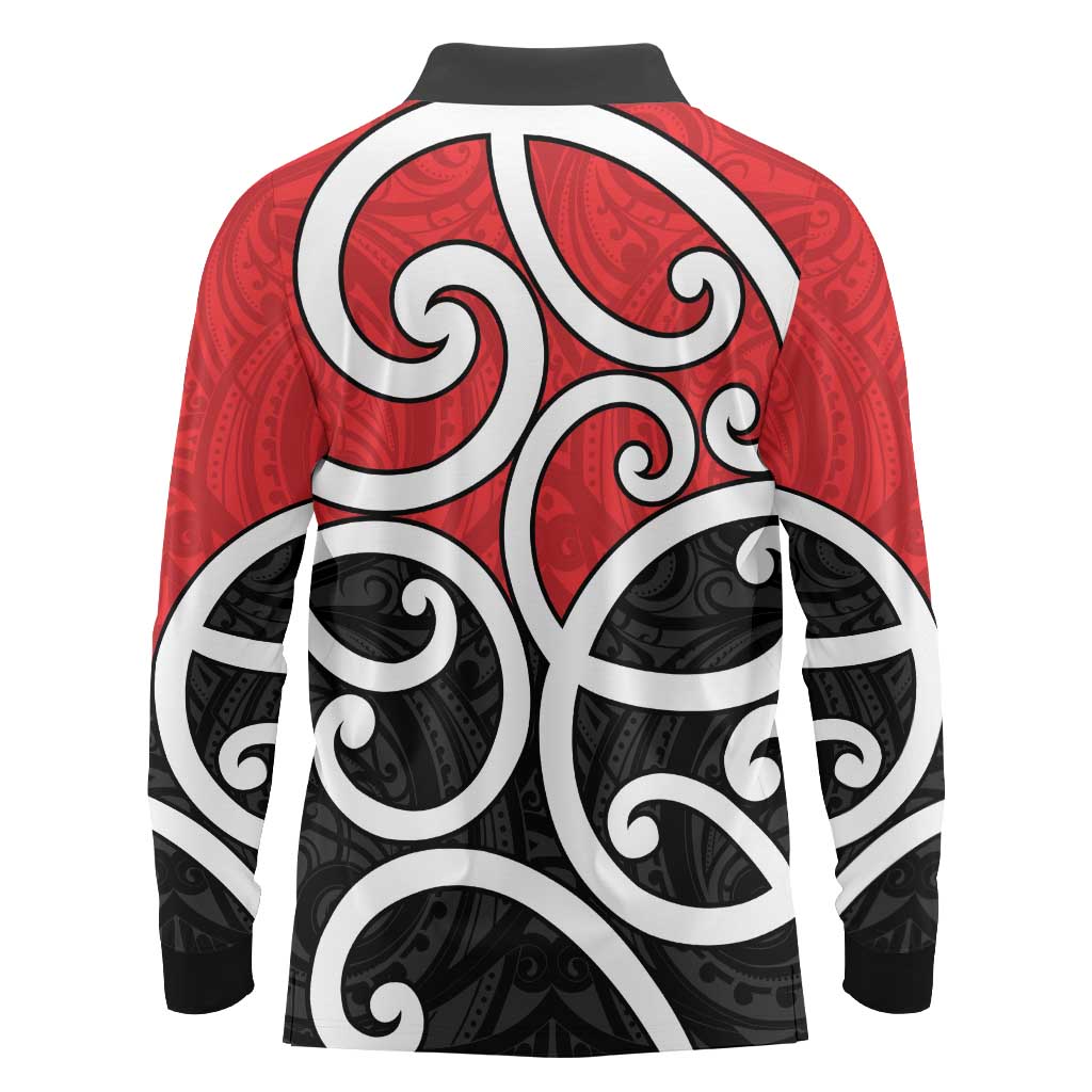New Zealand Long Sleeve Polo Shirt Maori Koru Tino Rangatiratanga Color LT14 - Polynesian Pride