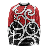 New Zealand Long Sleeve Shirt Maori Koru Tino Rangatiratanga Color LT14 Unisex Red - Polynesian Pride