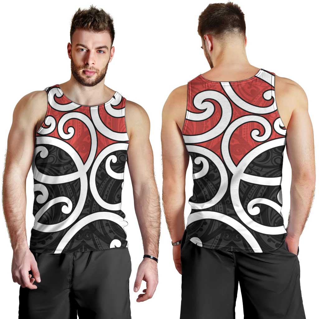 New Zealand Men Tank Top Maori Koru Tino Rangatiratanga Color LT14 - Polynesian Pride