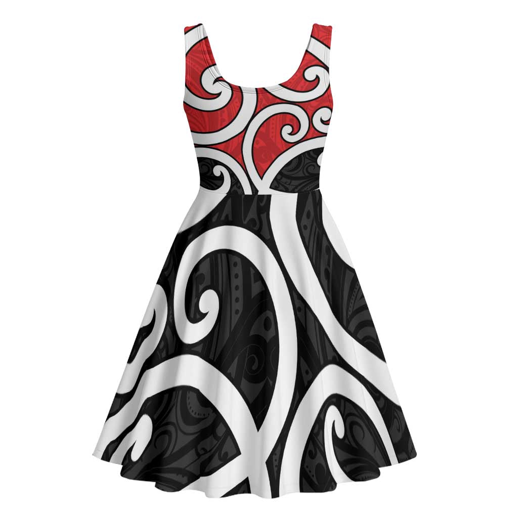 New Zealand Midi Dress Maori Koru Tino Rangatiratanga Color LT14 - Polynesian Pride