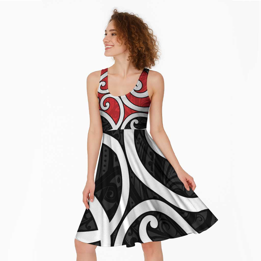 New Zealand Midi Dress Maori Koru Tino Rangatiratanga Color LT14 - Polynesian Pride