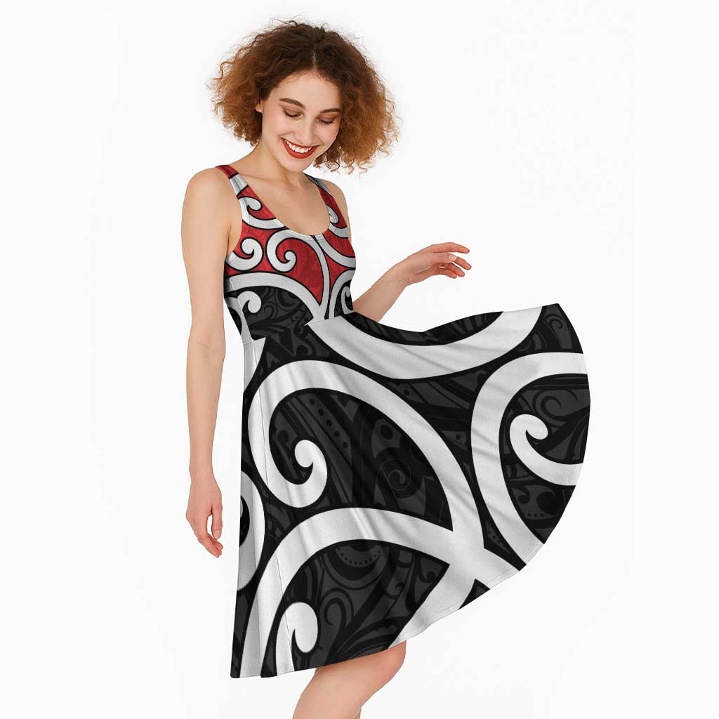 New Zealand Midi Dress Maori Koru Tino Rangatiratanga Color LT14 - Polynesian Pride