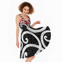 New Zealand Midi Dress Maori Koru Tino Rangatiratanga Color LT14 - Polynesian Pride