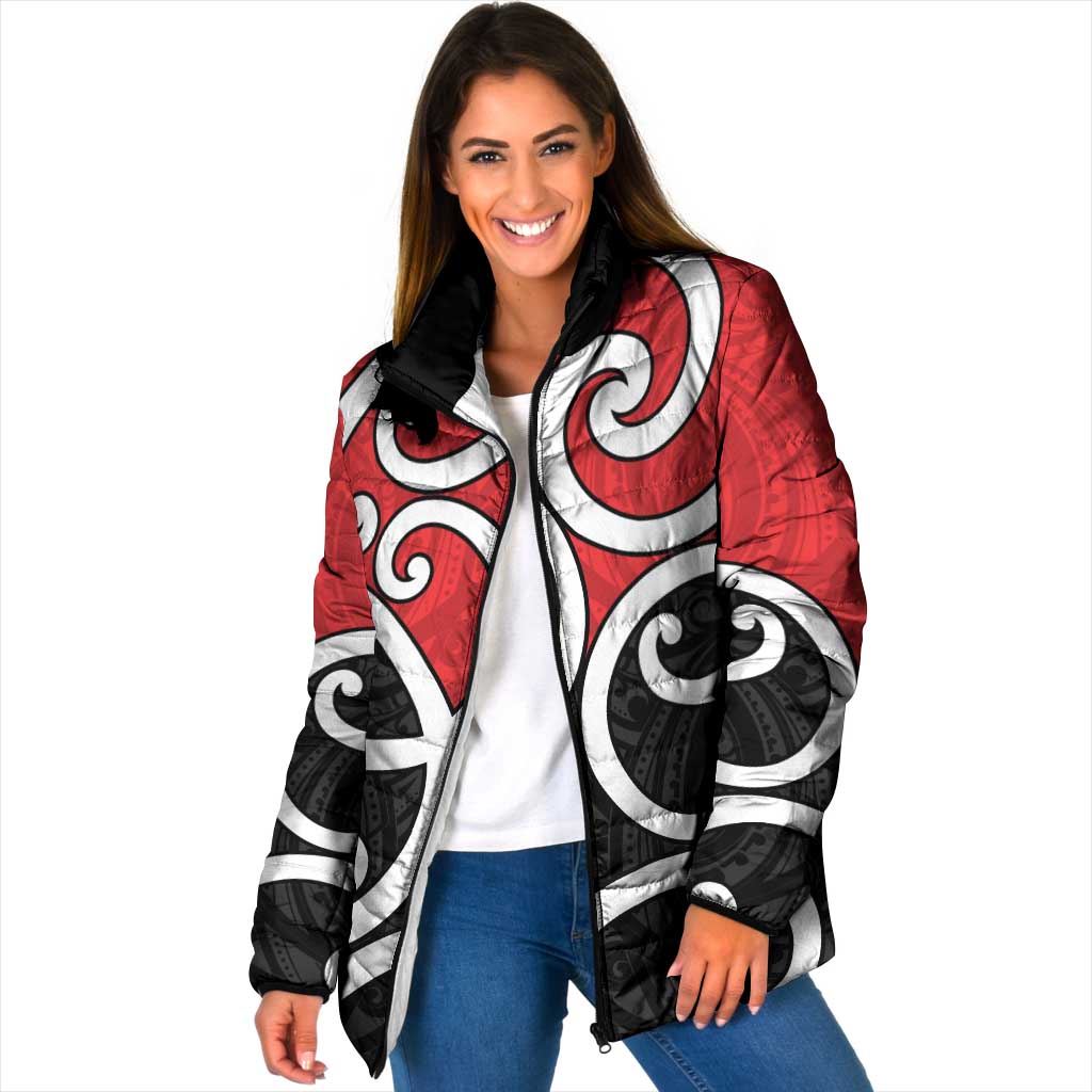 New Zealand Padded Jacket Maori Koru Tino Rangatiratanga Color - Polynesian Pride