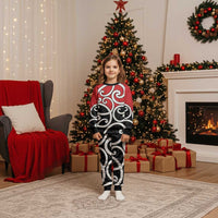 New Zealand Christmas Pajama Set Maori Koru Tino Rangatiratanga Color LT14 Kid Red - Polynesian Pride