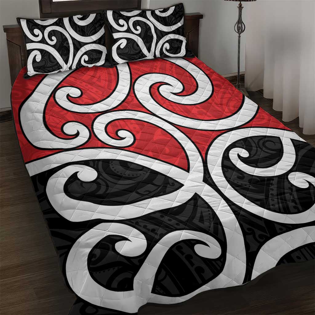 New Zealand Quilt Bed Set Maori Koru Tino Rangatiratanga Color LT14 Red - Polynesian Pride
