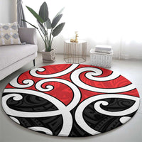 New Zealand Round Carpet Maori Koru Tino Rangatiratanga Color LT14 - Polynesian Pride