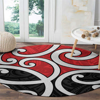 New Zealand Round Carpet Maori Koru Tino Rangatiratanga Color LT14 - Polynesian Pride