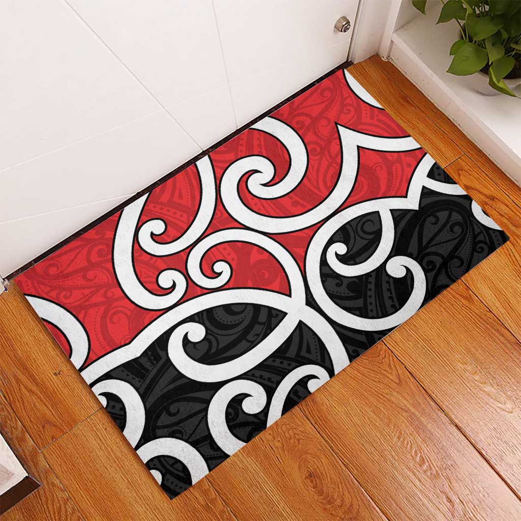 New Zealand Rubber Doormat Maori Koru Tino Rangatiratanga Color LT14 - Polynesian Pride