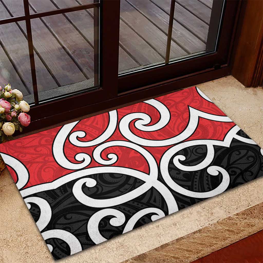 New Zealand Rubber Doormat Maori Koru Tino Rangatiratanga Color LT14 - Polynesian Pride
