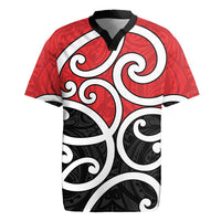 New Zealand Rugby Jersey Maori Koru Tino Rangatiratanga Color LT14 Red - Polynesian Pride