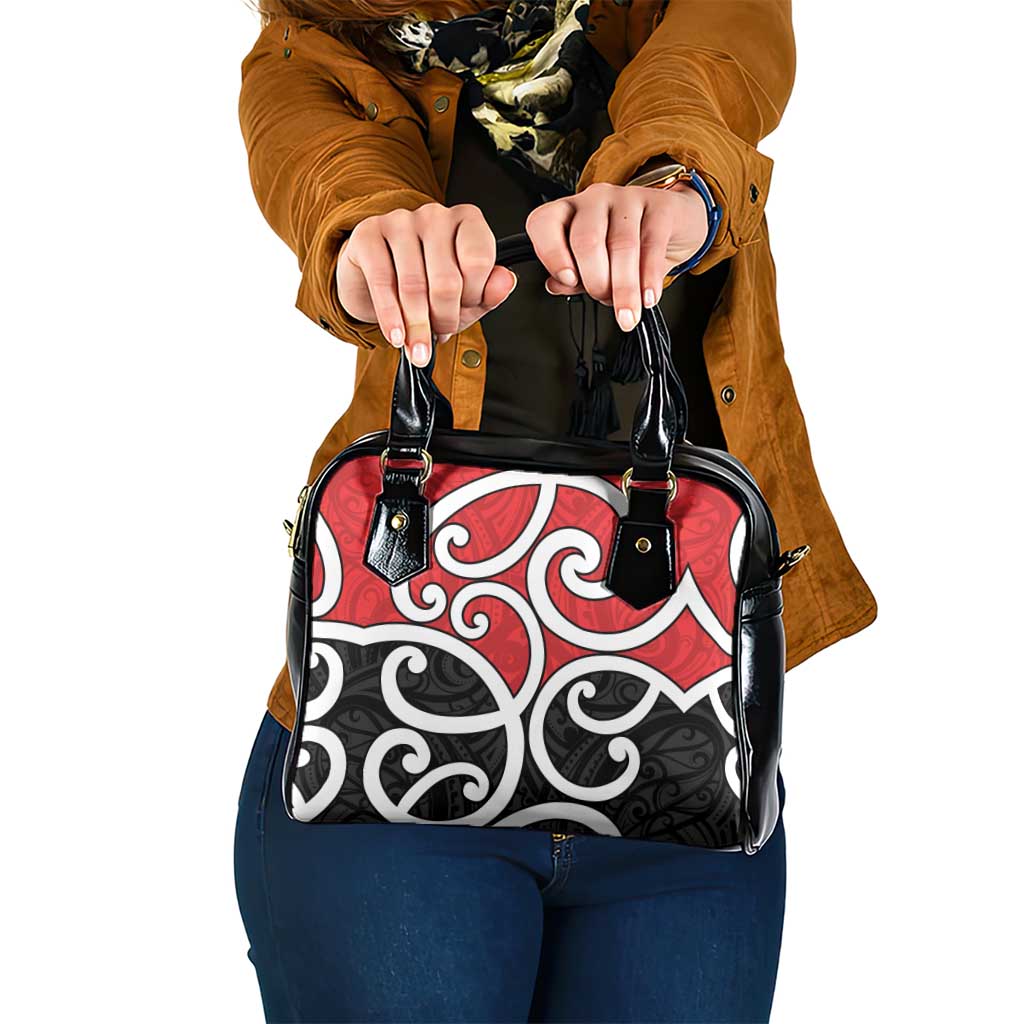 New Zealand Shoulder Handbag Maori Koru Tino Rangatiratanga Color LT14 One Size Red - Polynesian Pride
