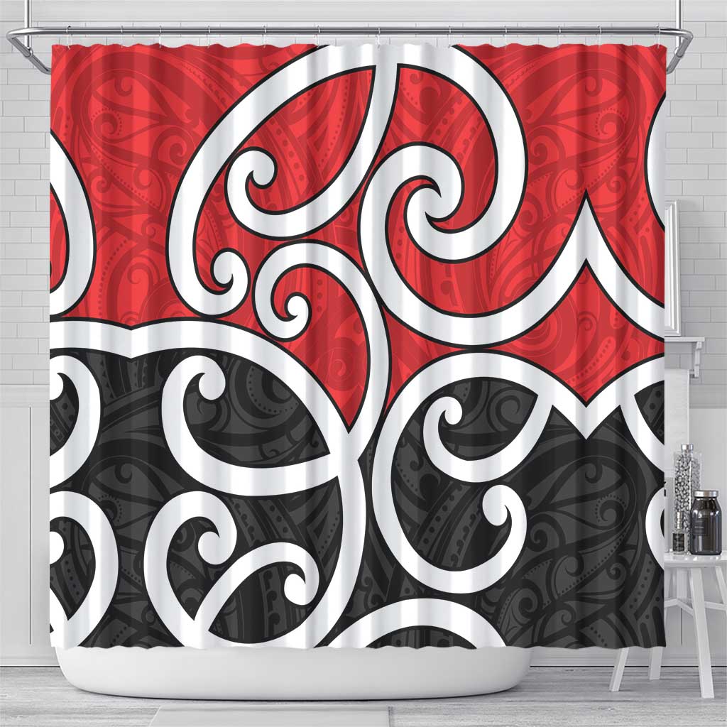 New Zealand Shower Curtain Maori Koru Tino Rangatiratanga Color LT14 - Polynesian Pride