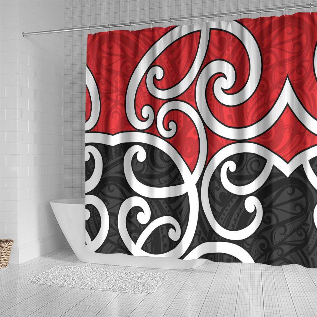 New Zealand Shower Curtain Maori Koru Tino Rangatiratanga Color LT14 - Polynesian Pride