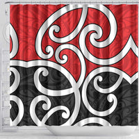 New Zealand Shower Curtain Maori Koru Tino Rangatiratanga Color LT14 - Polynesian Pride