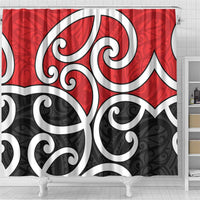 New Zealand Shower Curtain Maori Koru Tino Rangatiratanga Color LT14 - Polynesian Pride