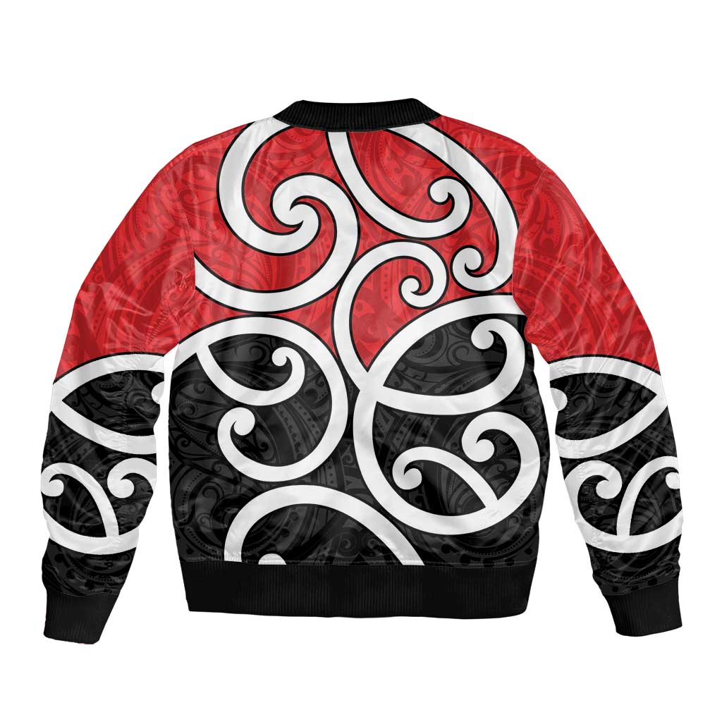 New Zealand Sleeve Zip Bomber Jacket Maori Koru Tino Rangatiratanga Color LT14 - Polynesian Pride