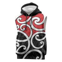 New Zealand Sleeveless Hoodie Maori Koru Tino Rangatiratanga Color LT14 Red - Polynesian Pride
