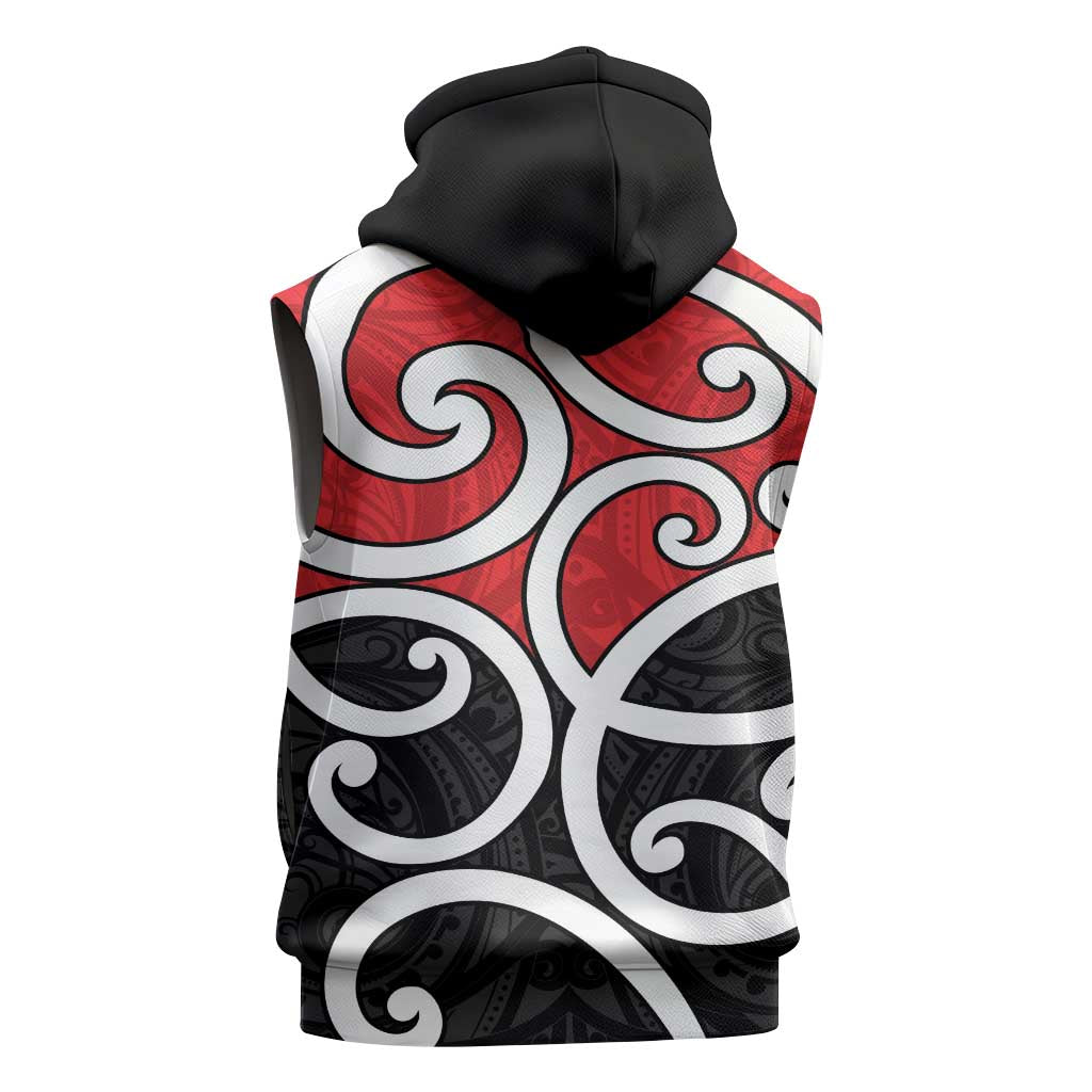 New Zealand Sleeveless Hoodie Maori Koru Tino Rangatiratanga Color LT14 - Polynesian Pride