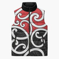 New Zealand Sleeveless Puffer Jacket Maori Koru Tino Rangatiratanga Color LT14 Unisex Red - Polynesian Pride