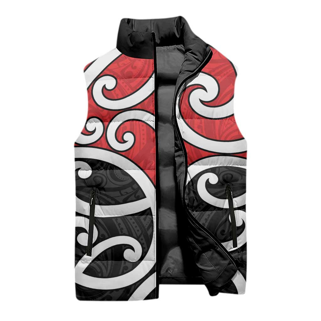 New Zealand Sleeveless Puffer Jacket Maori Koru Tino Rangatiratanga Color LT14 - Polynesian Pride