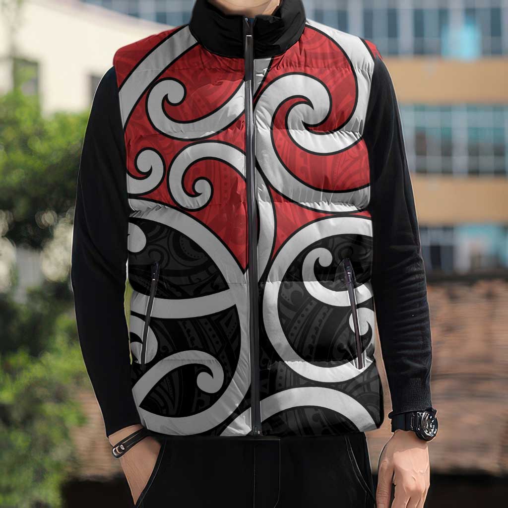 New Zealand Sleeveless Puffer Jacket Maori Koru Tino Rangatiratanga Color LT14 - Polynesian Pride