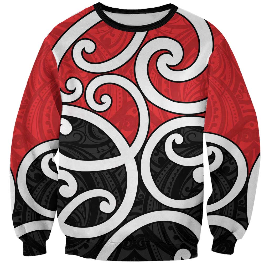 New Zealand Sweatshirt Maori Koru Tino Rangatiratanga Color LT14 Unisex Red - Polynesian Pride