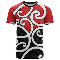 New Zealand T Shirt Maori Koru Tino Rangatiratanga Color LT14 Red - Polynesian Pride