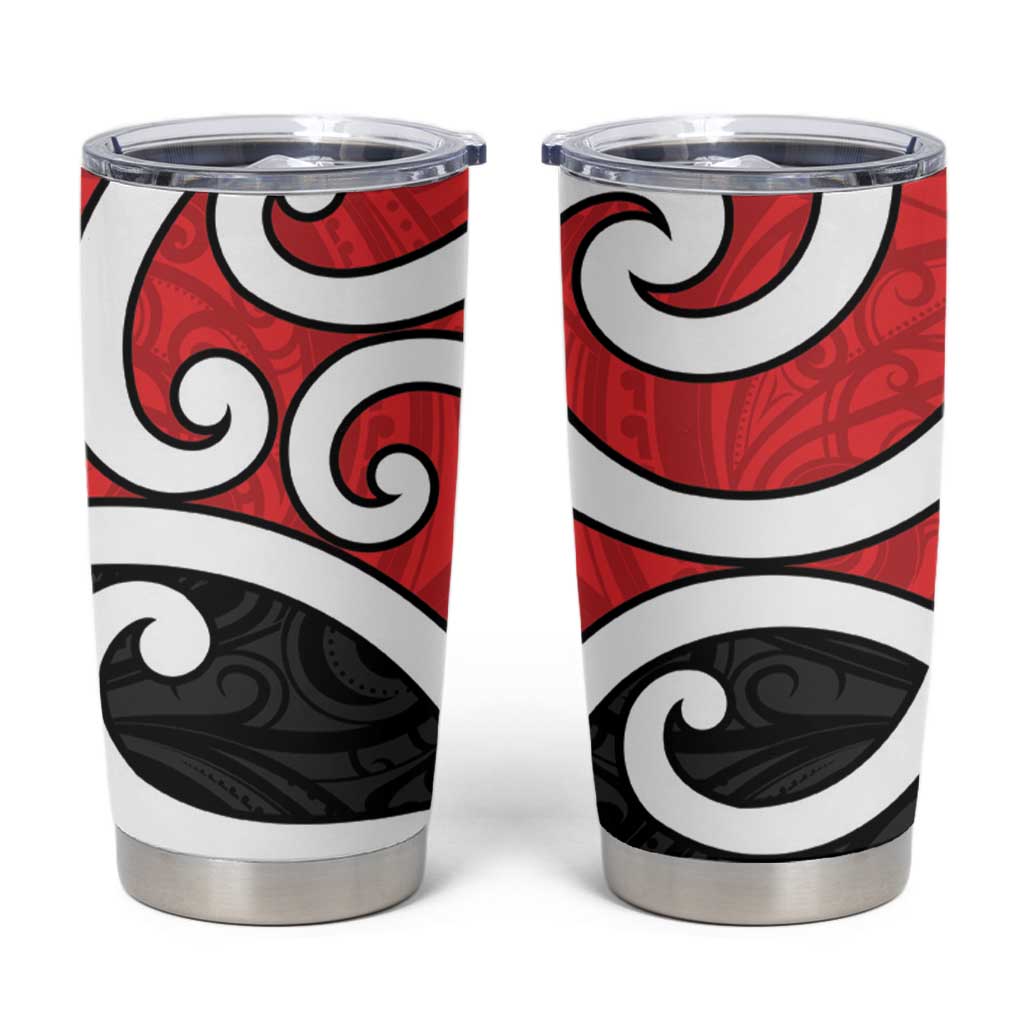 New Zealand Tumbler Cup Maori Koru Tino Rangatiratanga Color LT14 Red - Polynesian Pride