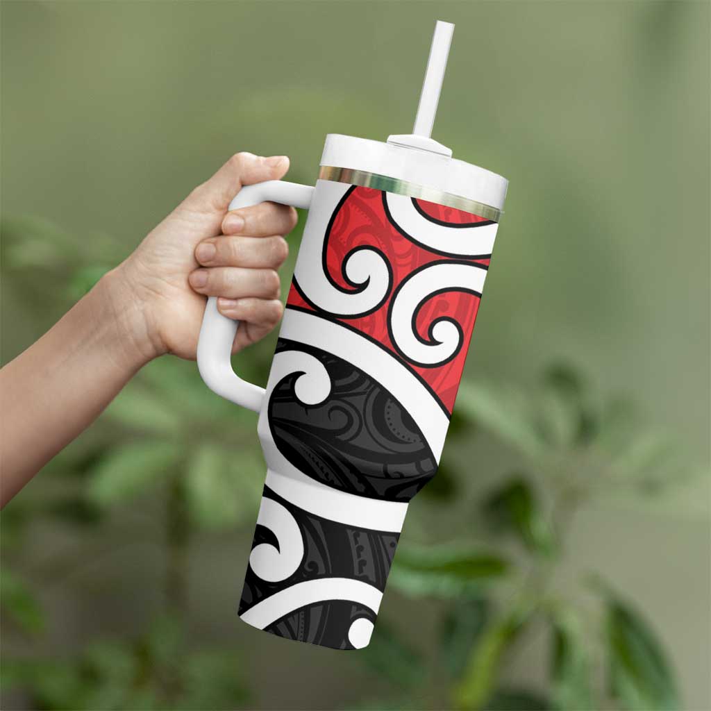 New Zealand Tumbler With Handle Maori Koru Tino Rangatiratanga Color LT14 - Polynesian Pride