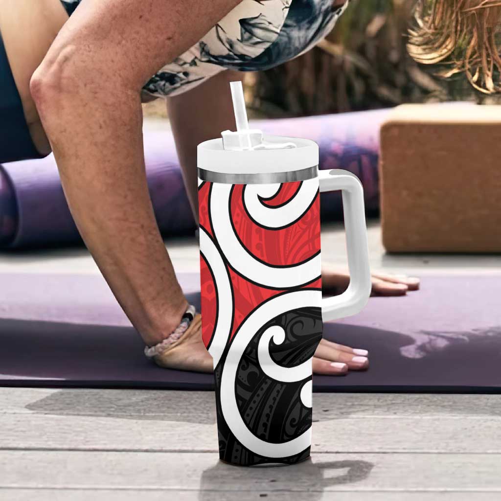 New Zealand Tumbler With Handle Maori Koru Tino Rangatiratanga Color LT14 - Polynesian Pride