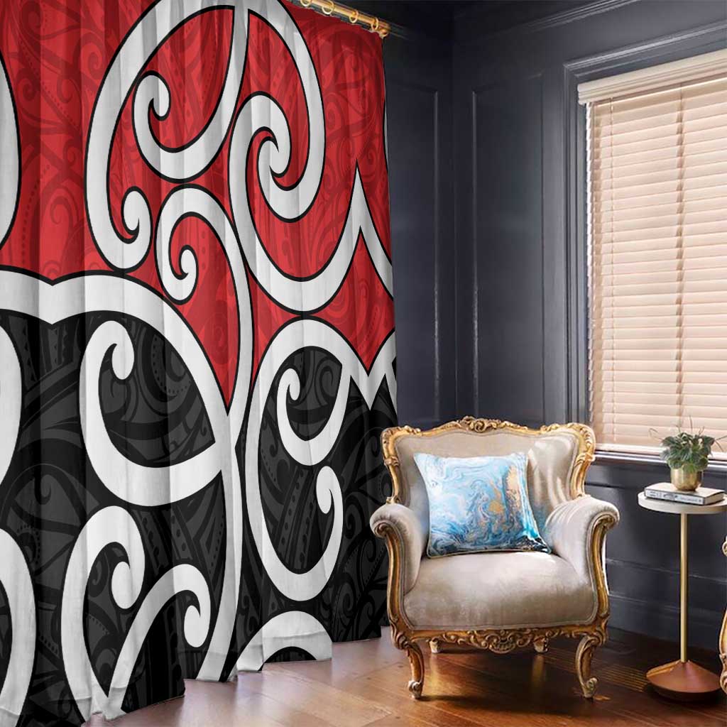 New Zealand Window Curtain Maori Koru Tino Rangatiratanga Color LT14 - Polynesian Pride