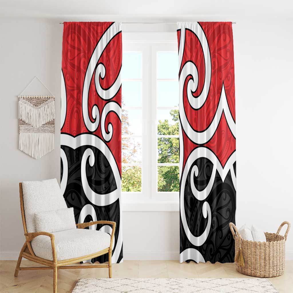 New Zealand Window Curtain Maori Koru Tino Rangatiratanga Color LT14 - Polynesian Pride