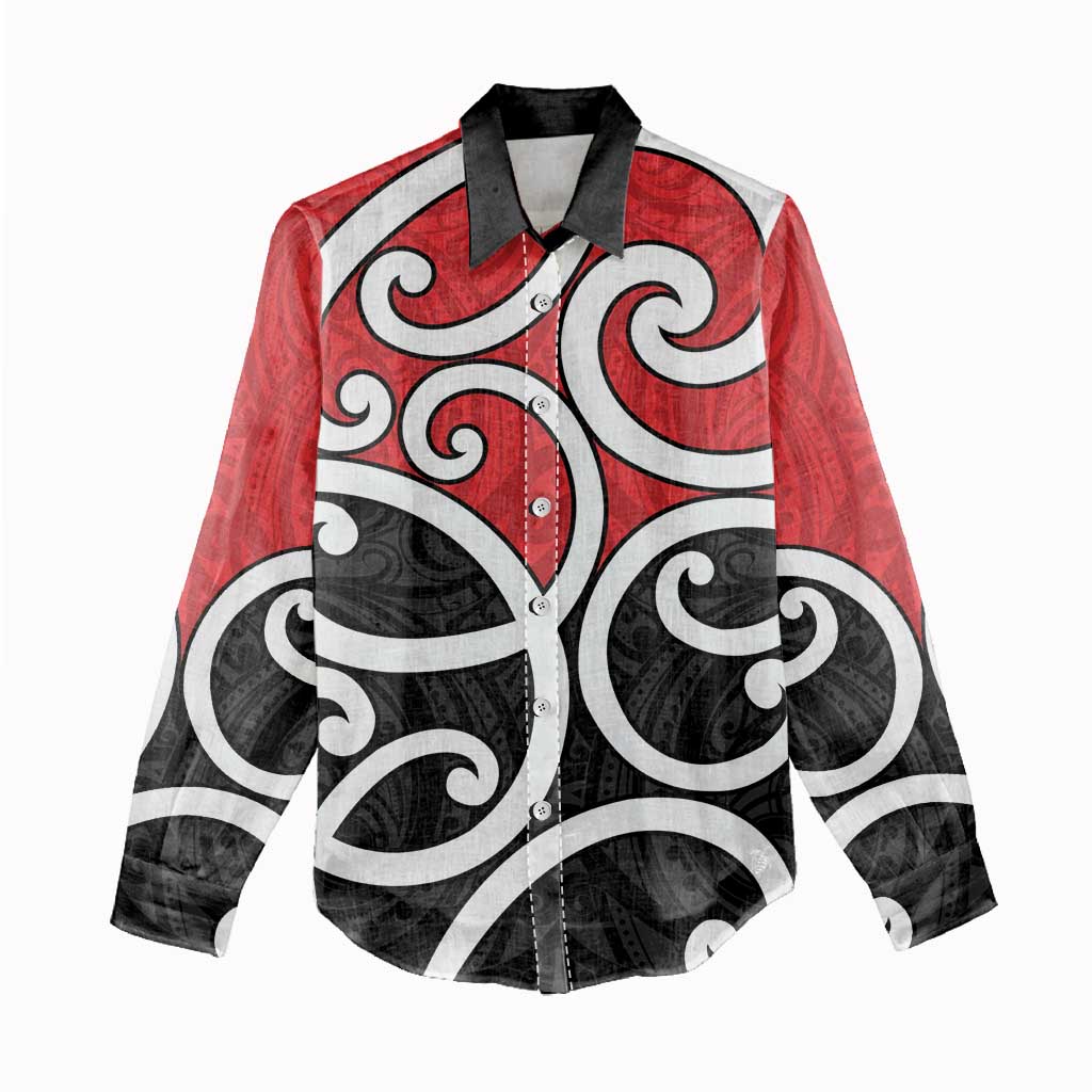 New Zealand Women Casual Shirt Maori Koru Tino Rangatiratanga Color - Polynesian Pride