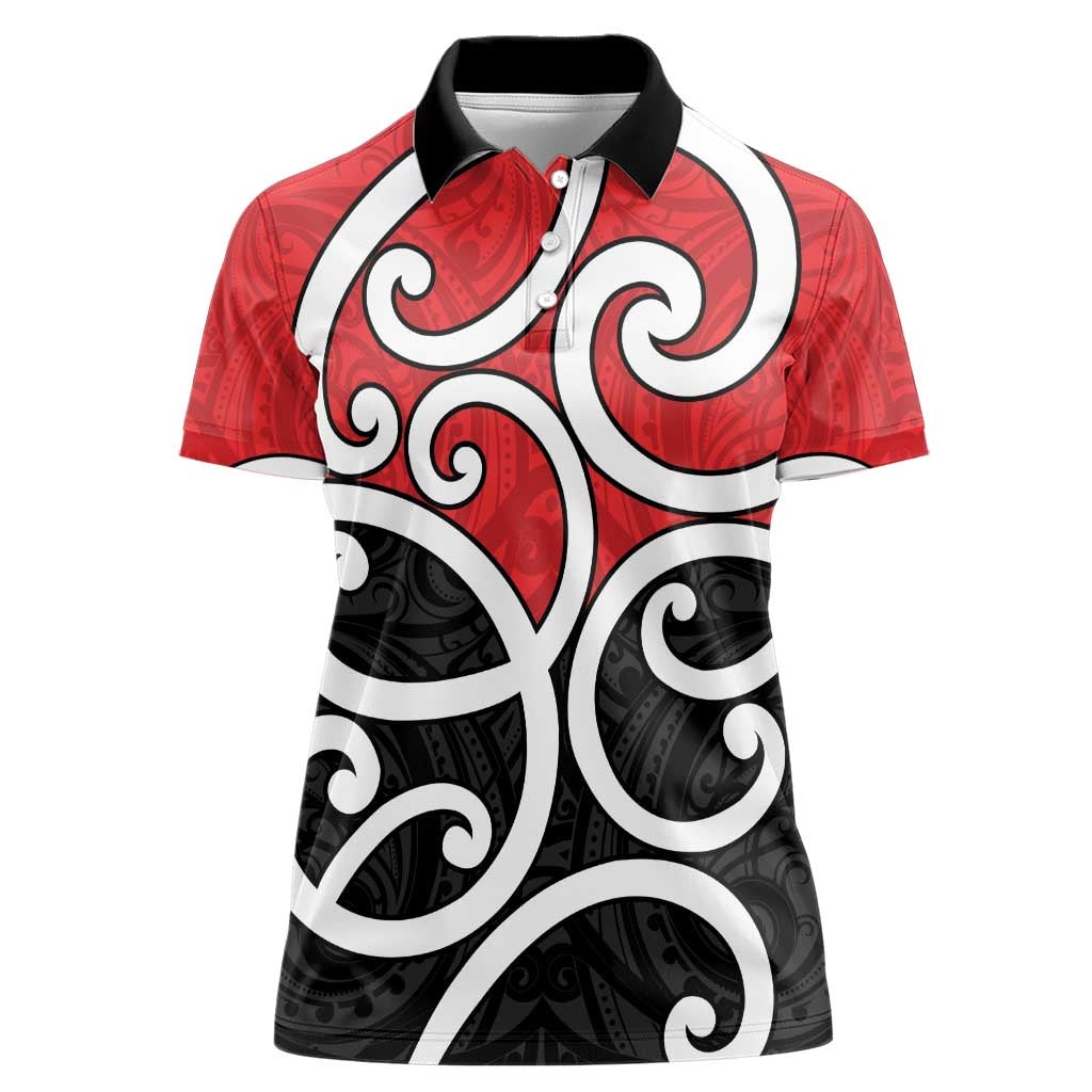 New Zealand Women Polo Shirt Maori Koru Tino Rangatiratanga Color - Polynesian Pride