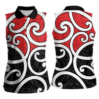 New Zealand Women Sleeveless Polo Shirt Maori Koru Tino Rangatiratanga Color LT14 - Polynesian Pride