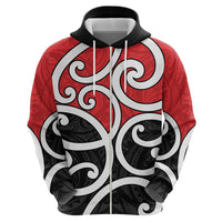 New Zealand Zip Hoodie Maori Koru Tino Rangatiratanga Color LT14 - Polynesian Pride