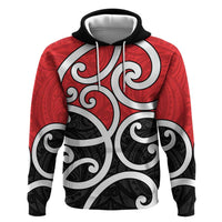 New Zealand Zip Hoodie Maori Koru Tino Rangatiratanga Color LT14 Pullover Hoodie Red - Polynesian Pride