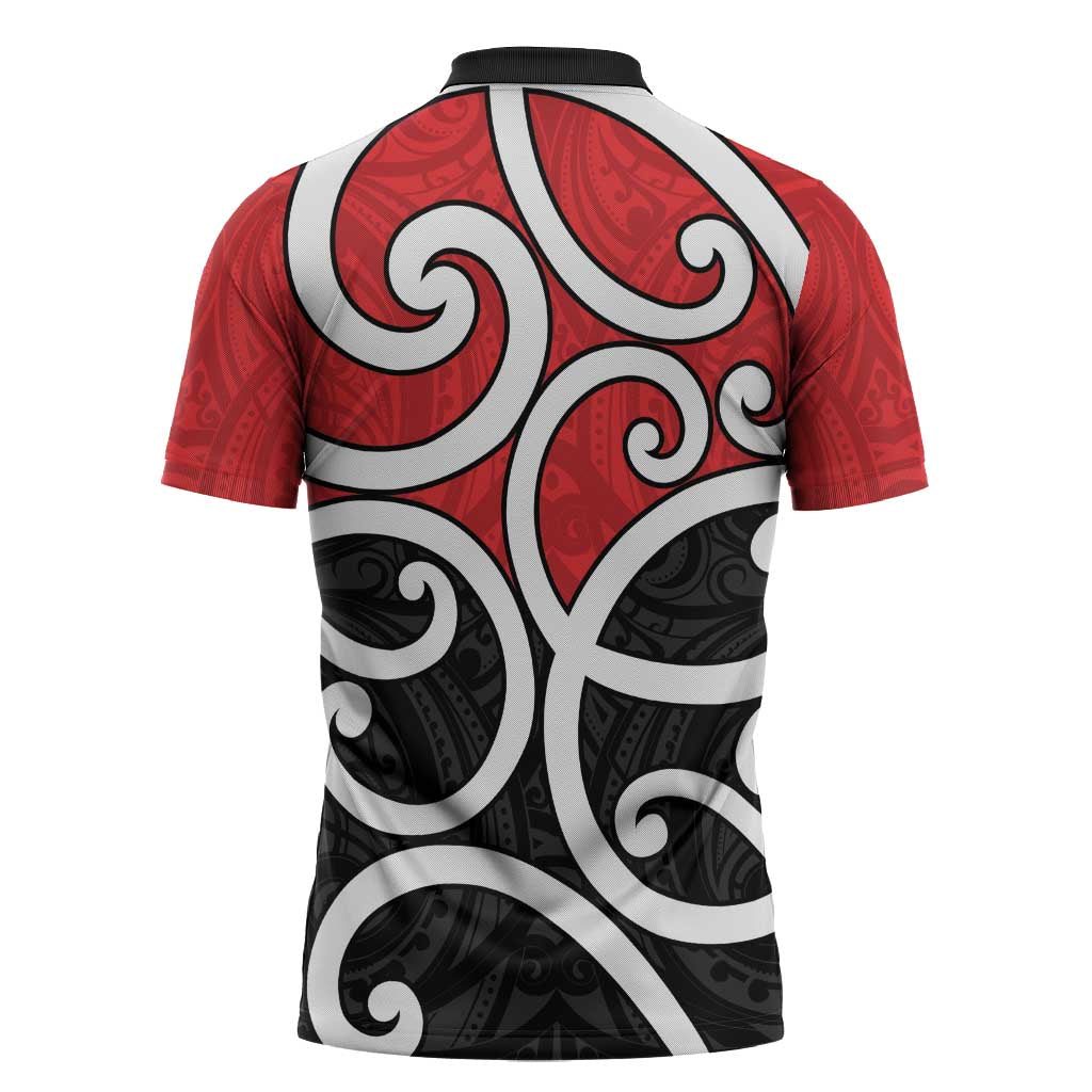 New Zealand Zipper Polo Shirt Maori Koru Tino Rangatiratanga Color LT14 - Polynesian Pride
