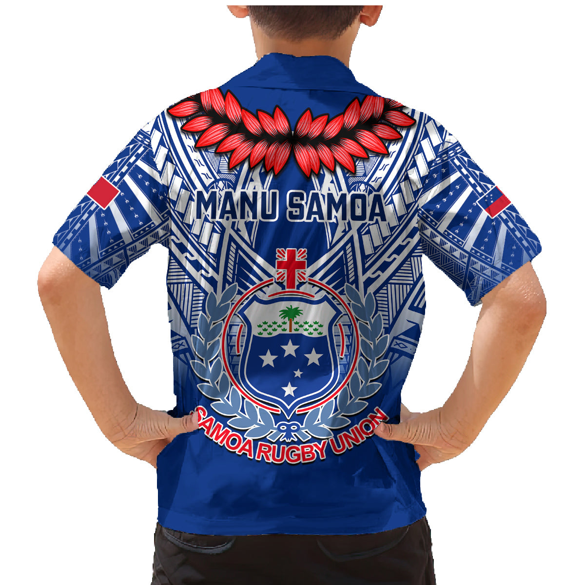 Samoa Rugby Family Matching Mermaid Dress and Hawaiian Shirt 2023 Go Manu Samoa With Ula Fala Style LT14 - Polynesian Pride