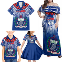 Samoa Rugby Family Matching Off Shoulder Maxi Dress and Hawaiian Shirt 2023 Go Manu Samoa With Ula Fala Style LT14 - Polynesian Pride