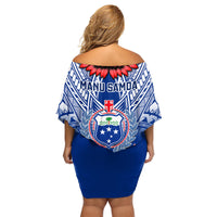 Samoa Rugby Family Matching Off Shoulder Short Dress and Hawaiian Shirt 2023 Go Manu Samoa With Ula Fala Style LT14 - Polynesian Pride