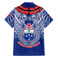 Samoa Rugby Family Matching Short Sleeve Bodycon Dress and Hawaiian Shirt 2023 Go Manu Samoa With Ula Fala Style LT14 - Polynesian Pride