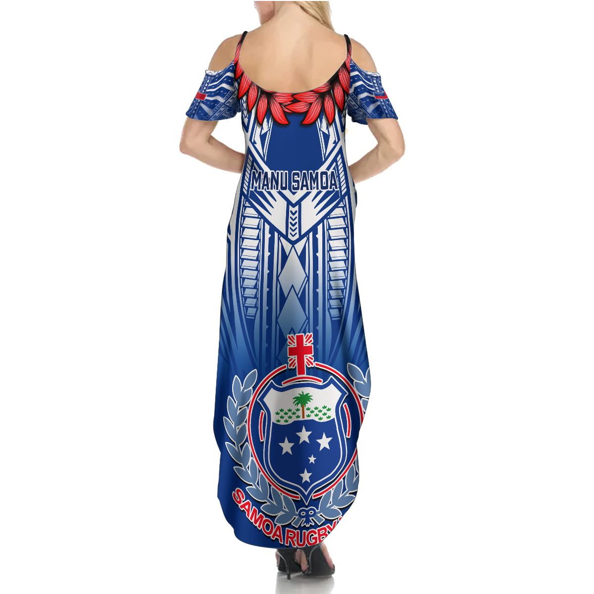 Samoa Rugby Family Matching Summer Maxi Dress and Hawaiian Shirt 2023 Go Manu Samoa With Ula Fala Style LT14 - Polynesian Pride