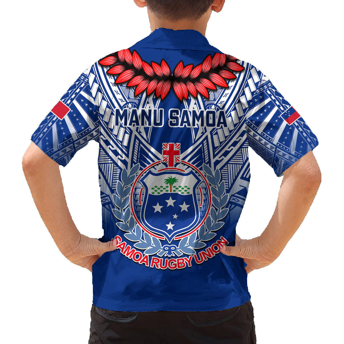 Samoa Rugby Family Matching Tank Maxi Dress and Hawaiian Shirt 2023 Go Manu Samoa With Ula Fala Style LT14 - Polynesian Pride
