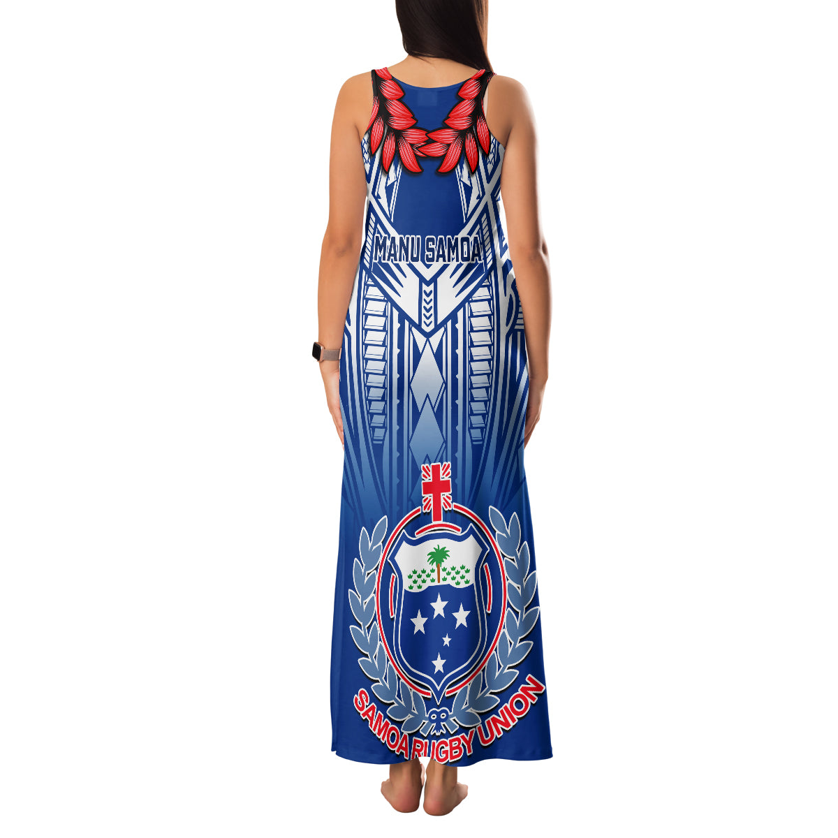 Samoa Rugby Family Matching Tank Maxi Dress and Hawaiian Shirt 2023 Go Manu Samoa With Ula Fala Style LT14 - Polynesian Pride