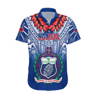 Samoa Rugby Hawaiian Shirt 2023 Go Manu Samoa With Ula Fala Style LT14 Blue - Polynesian Pride